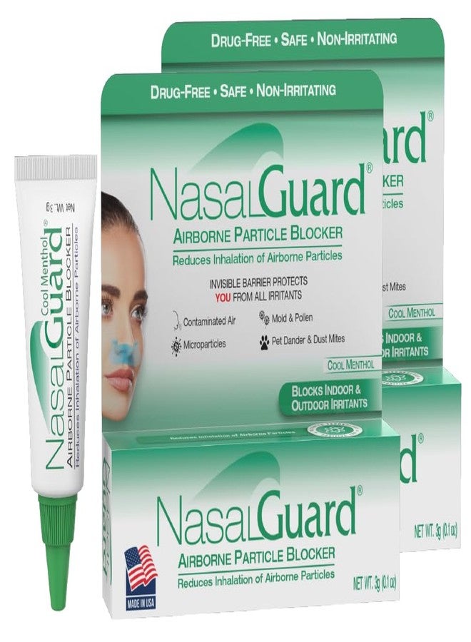 NasalGuard Airborne Particle Blocker Gel - Helps Reduce Inhalation of Allergens, Pollutants & Irritants - Drug-Free, Daily Use (Cool Menthol, 3g, Pack of 2), Over 150 Applications - Image 1